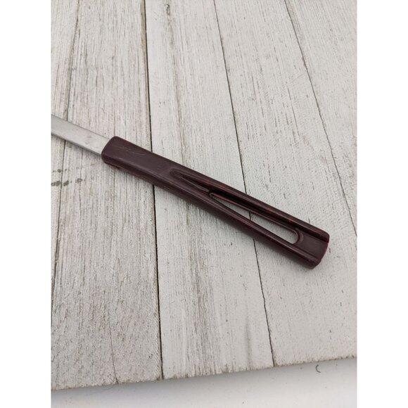 Stanhome USA Stainless Slotted Spatula Strainer Turner Brown 13" Scalloped Curve - Picture 4 of 6